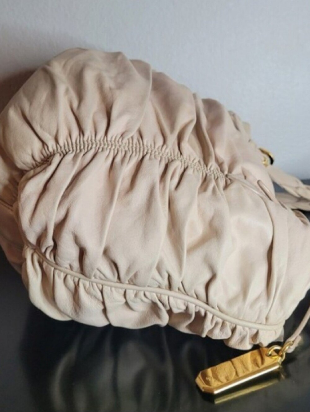 Bally Vintage Gathered Lambskin Leather Mayo Hobo Bag Made In Switzerland - Picture 4 of 12